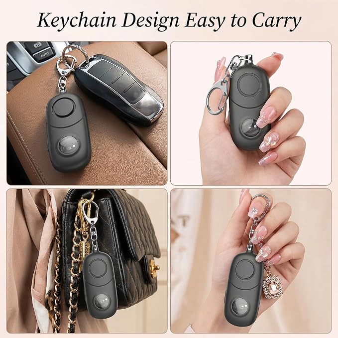 Personal Alarm for Women Keychain Alarm: Qoosea 135dB Emergency Keychain Siren with Strobe Light Loud Siren for Women Kids Students Seniors Emergency Self-Defense for Night Sports - Image 3