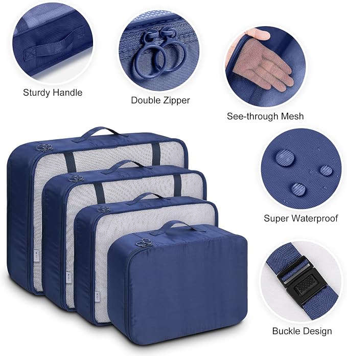 Mossio 9 Set Packing Cubes with Shoe Bag & Electronics Bag - Luggage Organizers Suitcase Travel Accessories - Image 4