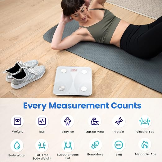 Etekcity Smart Scale for Body Weight, Body Fat, Water Weight, White, 400 lb - Image 2