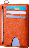 Mayski Slim Wallet, Credit Card Holder for Women, Minimalist Front Pocket RFID Blocking Card Cases, Small Wallet Women Men(Lichee Orange) by SLIMELEGANCEPERSONIFIED