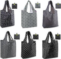 BeeGreen Reusable Shopping Bags for Groceries Reusable Gifts Bag - Grocery Bags Foldable 6 Pack Cute Holiday Cloth Bags With Handles - Large Tote Bag Bulk Heavy Duty Polyester Washable Geometry by BeeGreen