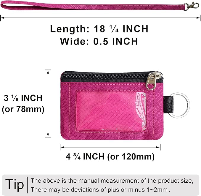 CHENSPRX Minimalist RFID Blocking Small Wallet with ID Window,WaterResistant Zip Id Case Wallet with Lanyard Keychain for Cards,Cash,Travel,Women,Men - Image 5