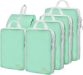 6 Set Compression Packing Cubes, Suitcase Organizer, Lightweight Travel Essentials, Compression Bags For Travel Accessories Luggage Storage Set (6Pcs, Matcha Green) by Unknown