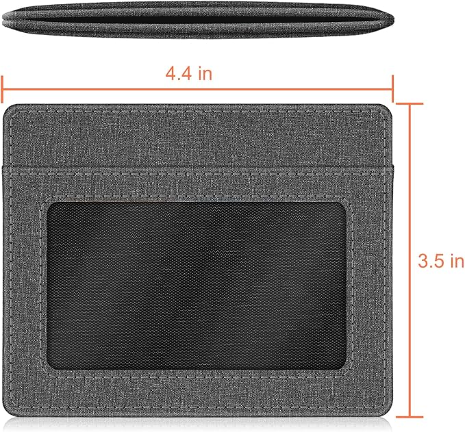 FINTIE Slim Minimalist Front Pocket Wallet RFID Blocking Credit Card Holder | Card Cases with ID Window for Men Women, Denim Gray - Image 6