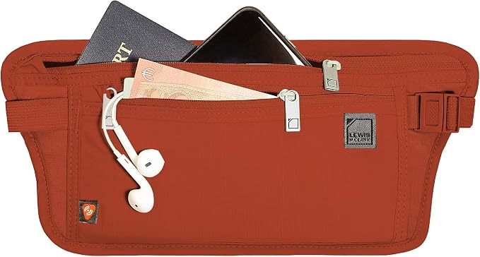 Lewis N. Clark Travel Money Belt Pouch, Slim RFID Blocking Anti Theft Waist Stash Pouches for Cash, Cards and Passport Holder by LewisNClark