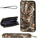 Wallet,Leather Long Wallet Suitable For Ladies And Teenagers - Detachable Wristband + RFID Travel Wallet With Card Slot - Camo Forest Deer by Unknown