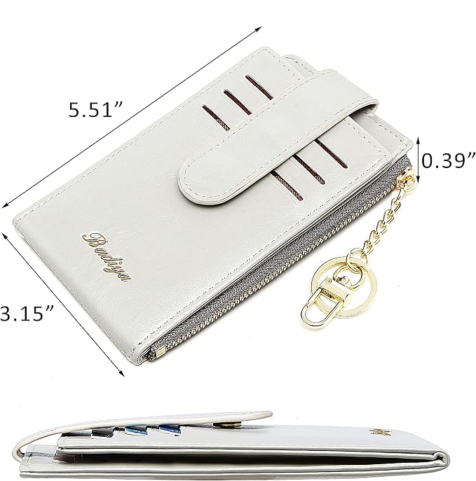 Badiya Slim Women Wallet RFID Blocking Bifold Compact 9 Card Slots Holder Wallets Soft Leather with Zipper Coin Pocket 2 ID Window - Image 2
