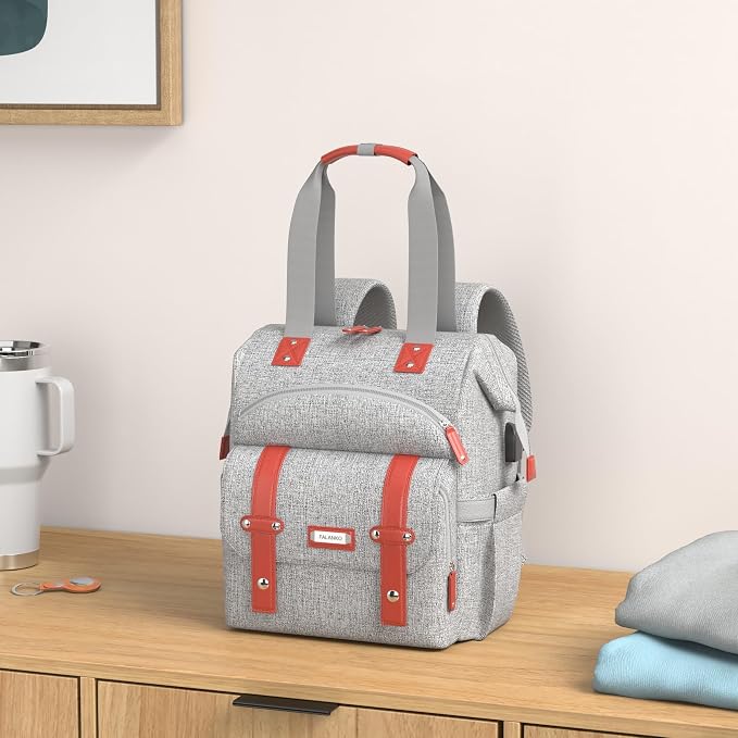 FALANKO Laptop Backpack for Women, Work Doctor Teacher Nurse Wide Open College School Student 17.3 Inch Laptops Bookbag Purse Travel RFID Computer Bag for Men Women Girls Grey - Image 2