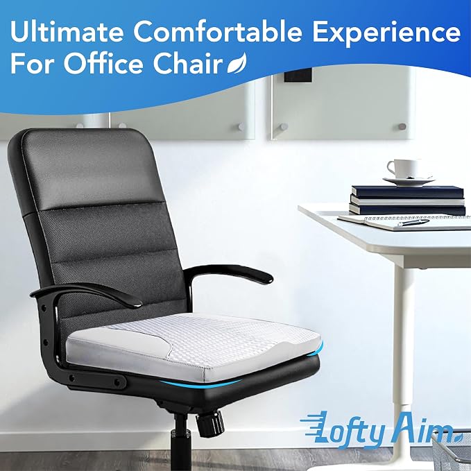 Lofty Aim Car Seat Cushion, Car Seat Pillow, Automotive Cushion | Memory Foam Car Seat Cushion for Long Driving, Butt Pillow for Pain Relief, Driver Seat Cushion for Car, Truck, Office, Gray - Image 5
