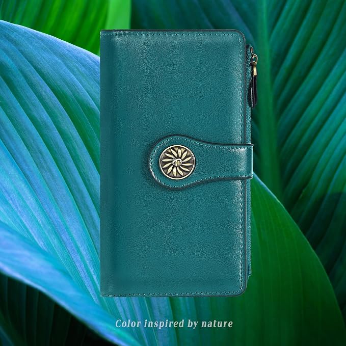 Travelambo Women's Wallet RFID Blocking Trifold Clutch Large Capacity Credit Card Holder Travel Purse - Image 3