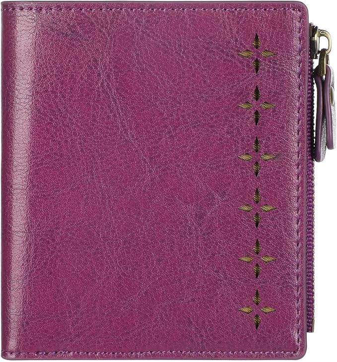 Ultra Thin Small Compact Leather Womens Girls Wallets RFID Blocking Credit Card Holder for Women by Lavemi