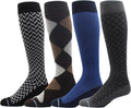 Dr. Motion 4 Pairs Men's Athletic Traveler Graduated Compression Knee High Socks by Dr.+Motion