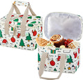 VENO 2 Pack Small Cooler Insulated Lunch Bag Reusable Grocery Shopping Bag | Collapsible Lunch Box Tote for Women Men w/ Handles, Dual Zippers, 9L Capacity for Work Office Picnic Beach (Jingle Mix) by Veno