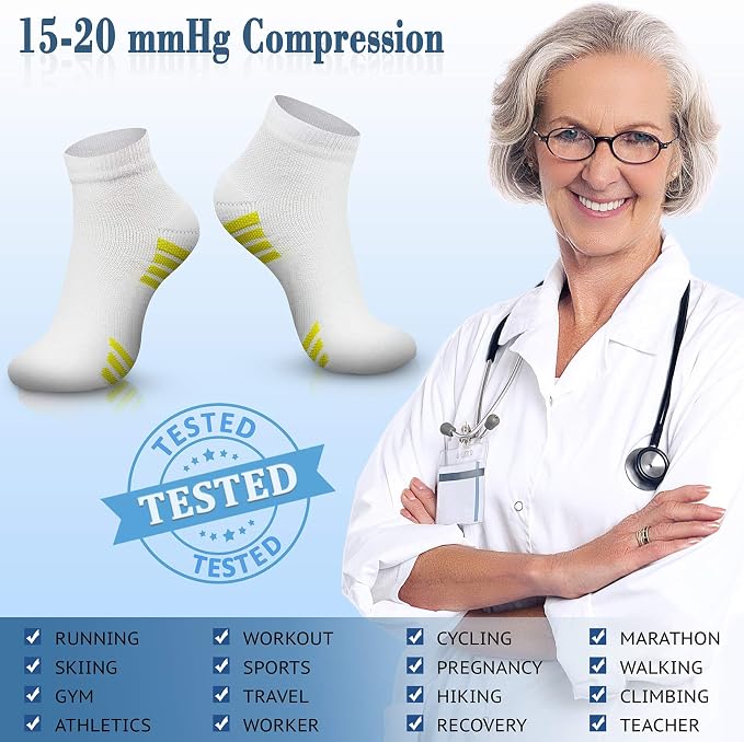 CHARMKING Compression Socks for Women & Men Circulation 15-20 mmHg is Best for Athletic Running Cycling Nurse Daily Wear - Image 4