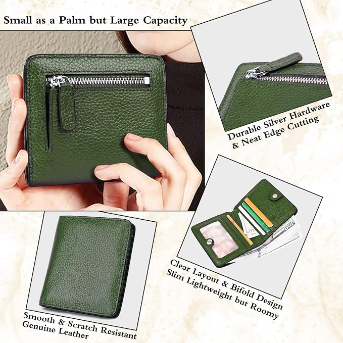 Small Leather Wallet for Women, Ladies Credit Card Holder RFID Blocking Women's Mini Bifold Pocket Purse - Image 3