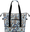 Expandable Duffel Bag for Women with Trolley Sleeve/Wet Pocket Weekender Travel Tote Large Carry On Overnight Luggage by HAWEE