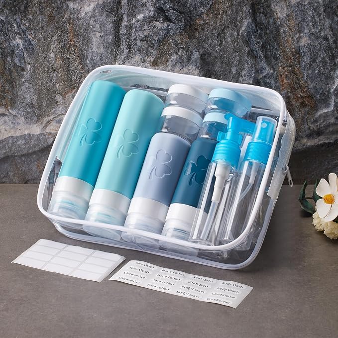 INSFIT 23 Pack Travel Bottles for Toiletries, TSA Approved Silicone Travel Size Toiletries with Toiletry Bag, BPA Free Leak Proof Refillable Travel Essentials for Liquids Shampoo Conditioner Lotion - Image 7