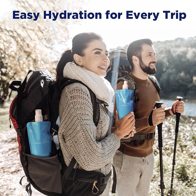 Membrane Solutions Collapsible Water Bottle 23oz with Carabiner | Foldable Pounch Water Filtration System, BPA-Free, Leakproof for Camping Hiking Cycling Yoga Sports Outdoor Essentials - Image 6