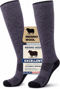 Merino Wool Compression Socks for Women & Men, 20-30 mmHg Knee High Dryarn Socks for Flying, Travel by Unknown