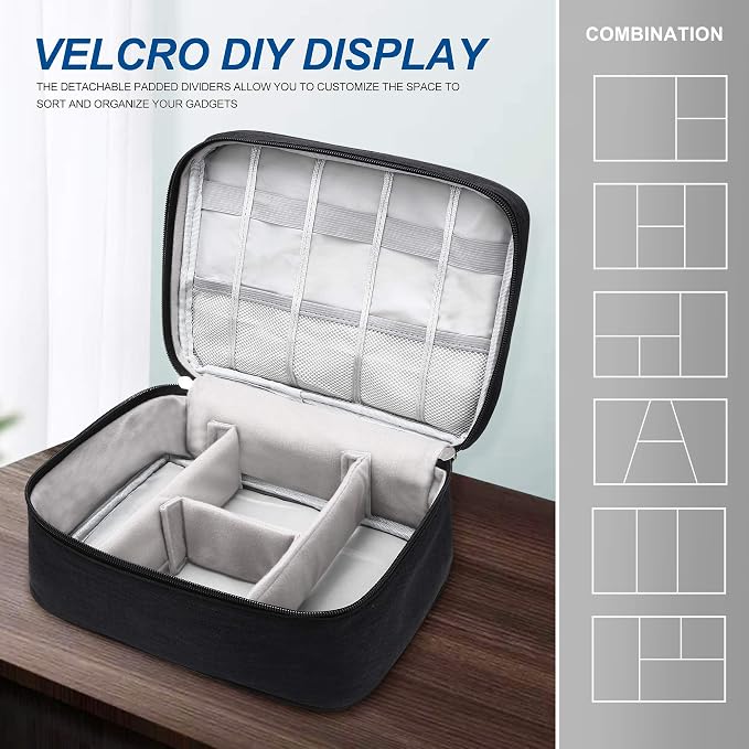 SELLYFELLY Electronics Organizer Travel Universal Cable Organizer Bag Waterproof Electronics Accessories Storage Cases for Cable, Charger, Phone, USB, SD Card, Hard Drives, Power Bank, Cords - Image 8