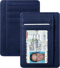 FINTIE Slim Front Pocket Wallet, RFID Blocking Credit Card Holder | Minimalist Card Cases with ID Window for Men Women, Navy by Fintie