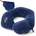 Rewondah Neck Pillows for Travel, Inflatable Travel Pillow, Inflatable Neck Pillow for Traveling Airplane with Soft Velour Washable Cover, U Shape Blow Up Neck Pillow for Airplanes Train Car Travel by Rewondah