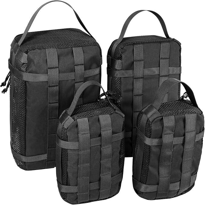 4 Set Tactical Packing Cubes ，Compressible Mesh Duffle Storage Bag,Portable Edc Molle Pouch Organizer. - Image 2