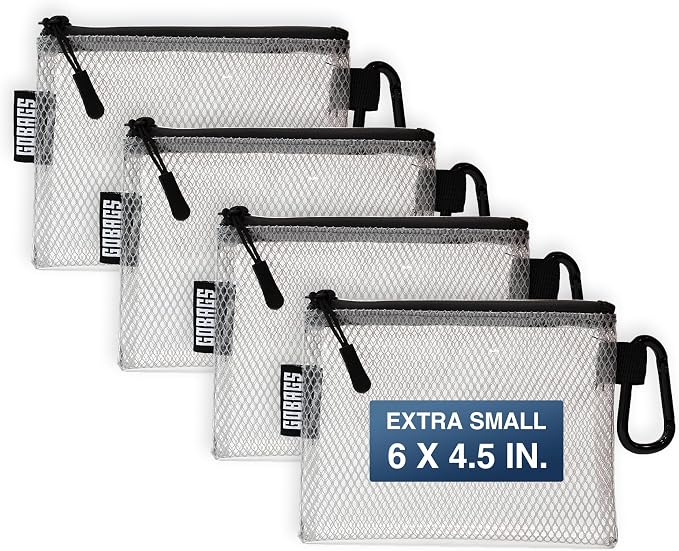 Air Production Extra-Small Clear Zipper Pouch (4‑Pack) – Cable Organizer & Travel Gear Bag for Electronics, Camera Accessories, Tool Pouch & Small Tech Storage by Unknown