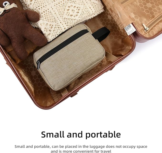 Icramsy Travel Toiletry bag Toiletry bag for women men Hanging Cosmetic bag Travel accessories for Women Men (Khaki) - Image 5