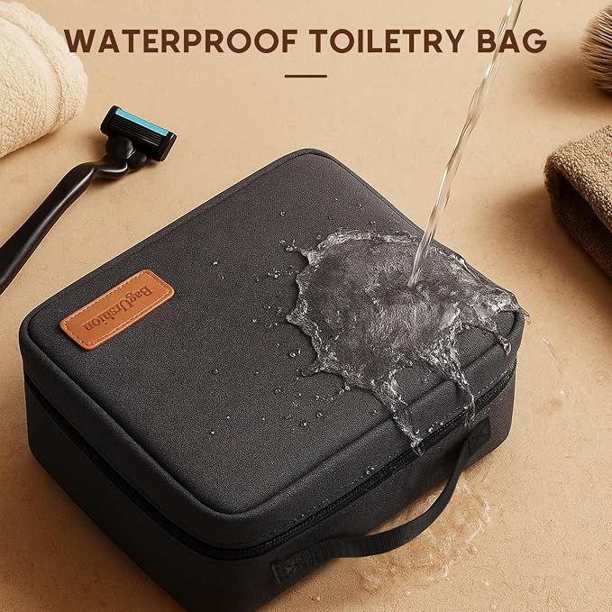 Toiletry Bag for Men,Mens Travel Toiletry Bag Organizer | Men's Travel Essential,Water Resistant Shaving Travel Bag for Toiletries Accessories,Mens Toiletries Travel Bag Hanging-Black - Image 5