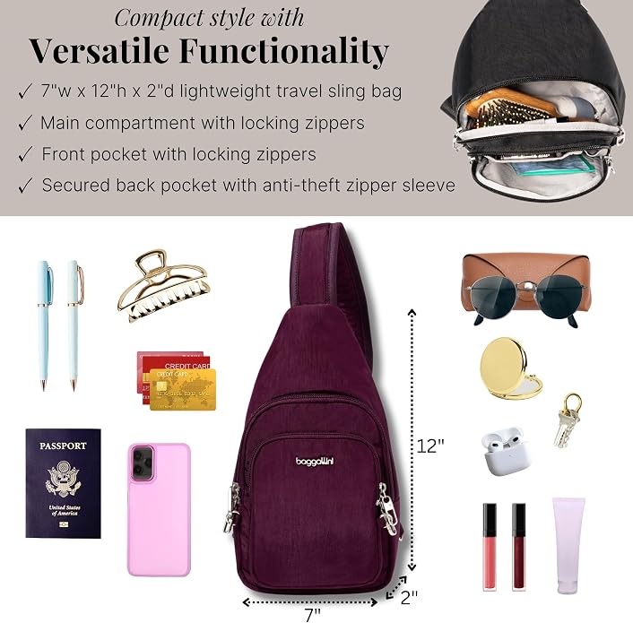 Baggallini Securtex Anti-Theft Daytripper Sling - Image 6