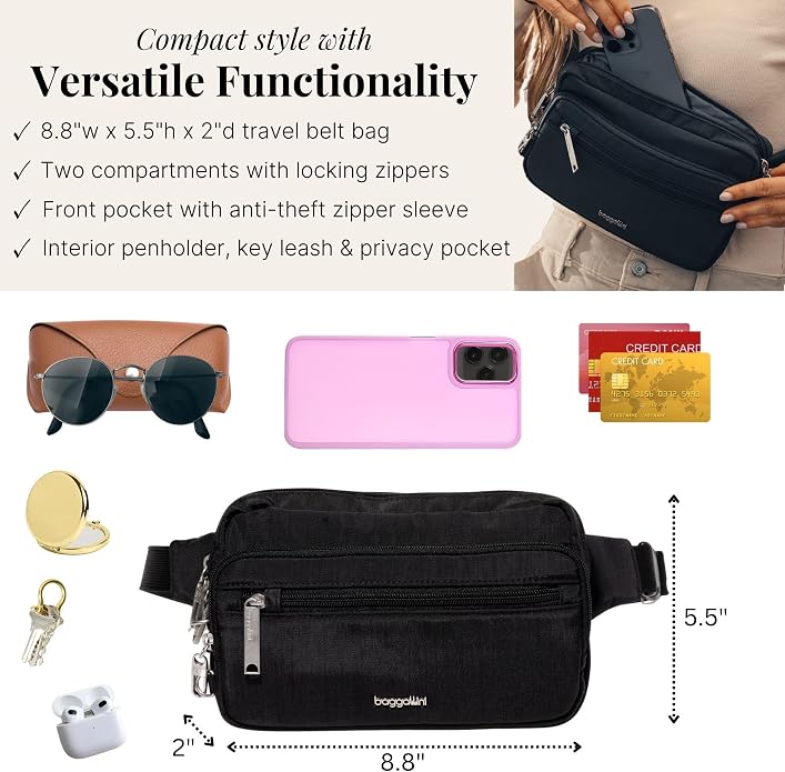 Baggallini Securtex Anti-Theft Belt Bag - Image 4