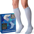 Compression Socks for Women and Men, 15-20mmHg Knee High Support Socks, Lightweight Breathable Travel and Running Socks for Flying, Training, Work and Daily Wear, S-L, 1 Pair by LANDWOVEN-SpeedRunner