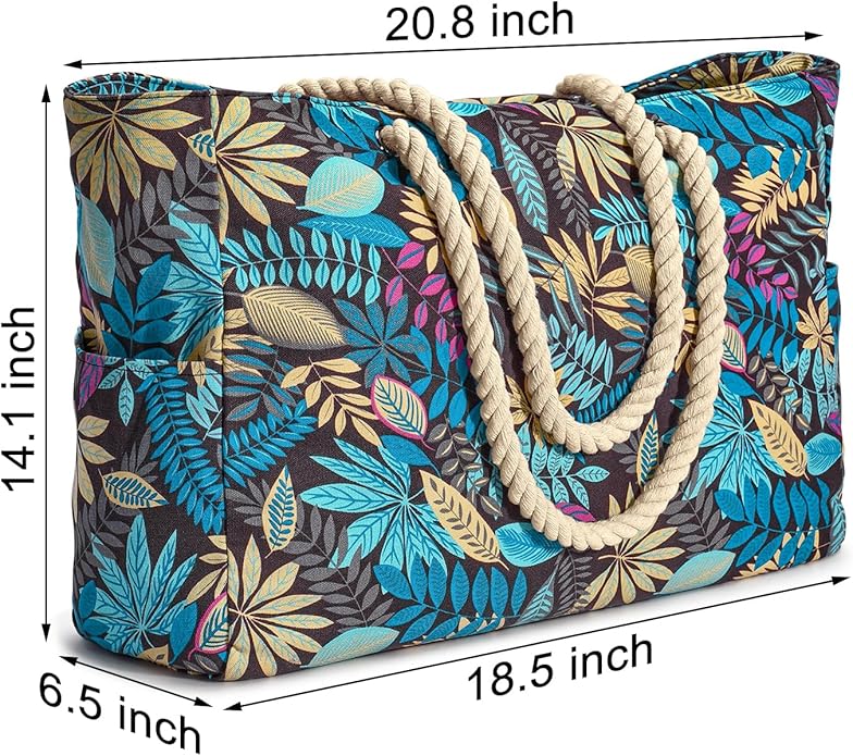 Becokan Beach Bags for Women Large Waterproof Beach Tote Bag Zipper Beach Bags Waterproof Sandproof Swim Pool Bag Large Tote - Image 6