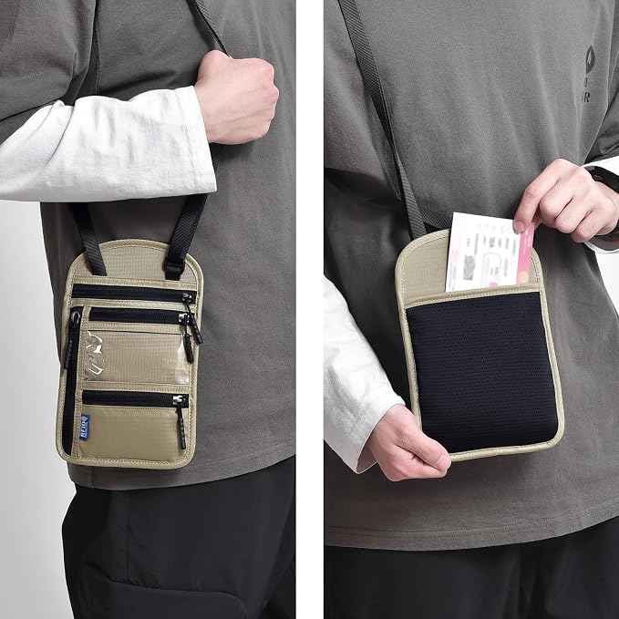 RFID Blocking Travel Neck Wallet–Hidden Passport Holder & Anti-Theft Money Pouch for Men & Women, Lightweight Concealed Travel Organizer with Adjustable Strap Secure Document - Image 8