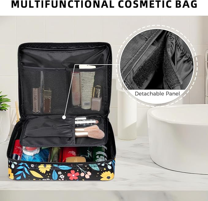BAGAIL 8 Set Packing Cubes Luggage Packing Organizers for Travel Accessories-Black Floral - Image 7