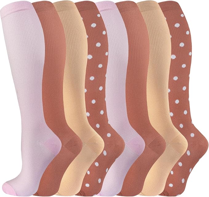 cerpite Compression Socks for Women & Men Circulation 8 Pairs Compression Socks 20-30 mmhg Best for Running,Nurse,Travel by Cerpitesportsstyles