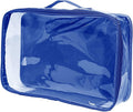 Large Clear Travel Packing Cube/See-Through PVC Organizer for Suitcase/Multipurpose Pouch w/Handle/Dress Shirts, Pants, Cashmere, Sweaters & Seasonal Linen Storage Protection (Royal Blue) by EzPacking