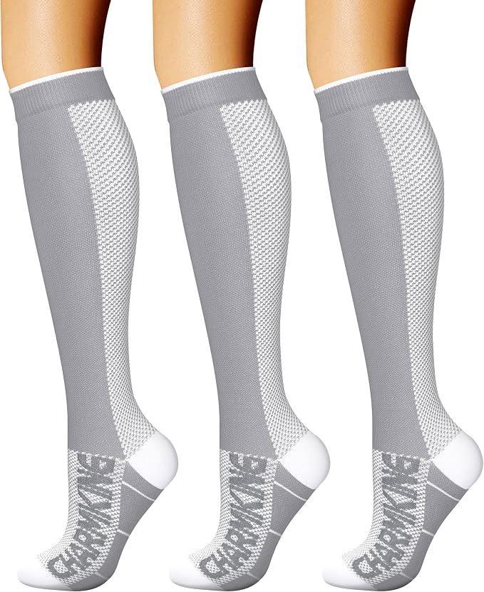 CHARMKING Compression Socks for Women & Men Circulation (3 Pairs) 15-20 mmHg is Best Support for Athletic Running Cycling by CHARMKING