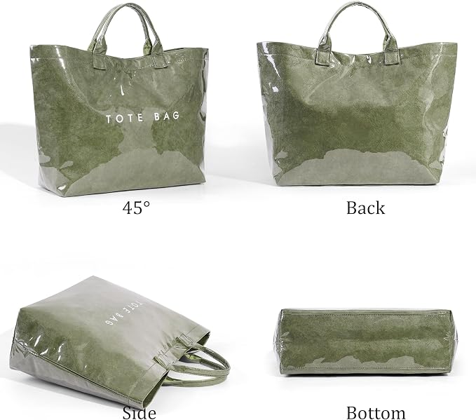 Lushandy PVC Tote Bag for Women Jelly Beach Bag Top Handle Hobo Handbag | Water-Resistant, Wipe Clean, Lightweight - Image 6