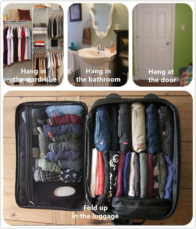 Foldable Clear Hanging Travel Toiletry Bag Cosmetic Organiser Storage - Image 7