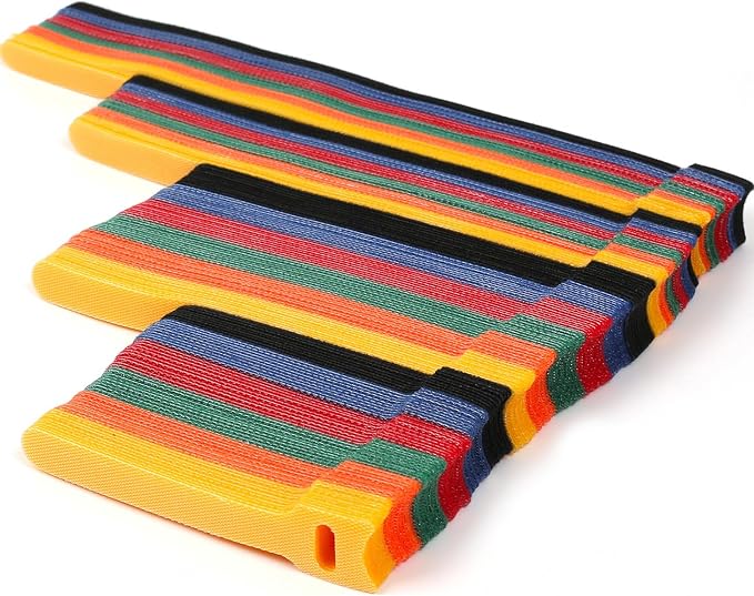 Cable Ties 180PCS, 4+6+8+10 inch Reusable Multi-Colour Cable Ties Wire Ties Cord Organizer Cable Organizer Adjustable Cable Management for Cable Management (4+6+8+10 Inch(Colorful)) by HFengQ