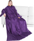PAVILIA Wearable Blanket with Sleeves for Adult Women Men, Cozy Fleece Warm Wrap Throw with Arms, Gifts for Christmas, Wife by PAVILIA