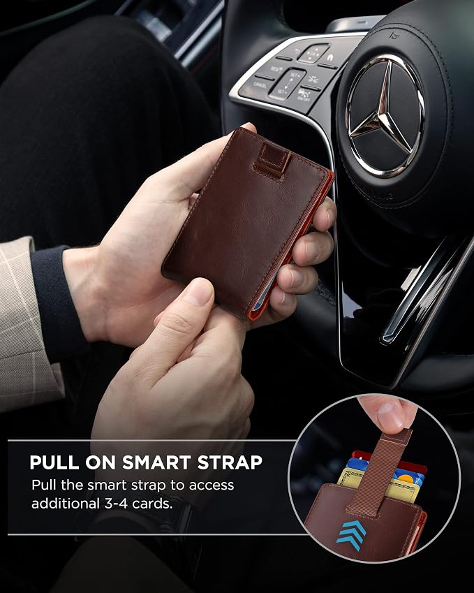 SERMAN BRANDS RFID Blocking Slim Bifold Genuine Leather Minimalist Front Pocket Wallets for Men with Money Clip Thin Mens - Image 5