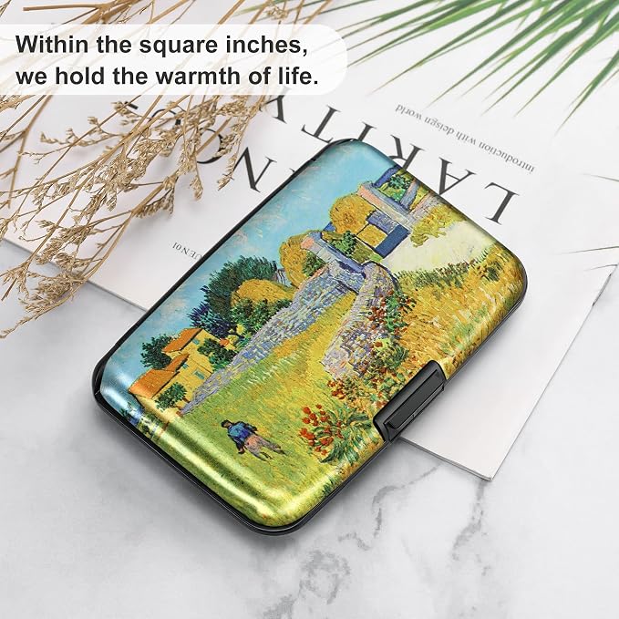 Mini RFID Aluminum Wallet Credit Cards Holder Business Card Case Metal ID Case for Men Women(Farmhouse) - Image 6