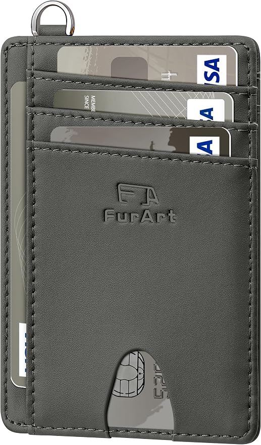 FurArt Slim Minimalist Wallet RFID Credit Card Holder for Men | slim minimalist compact rfid id window thin by FurArt
