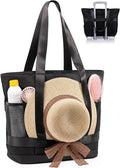 Large Beach Tote Pool Swim Bag for Women Sandproof with Wet Compartment | Waterproof 8 Multi-Pockets | Zipper Closure | Ideal for Travel, Cruise, Vacation, Picnic | Light & Quick-Dry Mesh by Elmklare