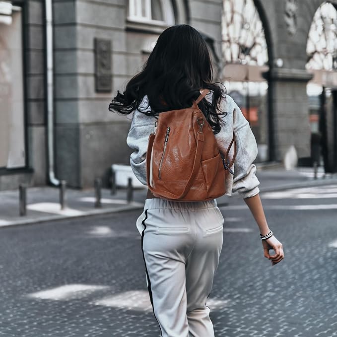 Women Backpack Purse PU Leather Anti-theft Casual Shoulder Bag Fashion Ladies Satchel Bags - Image 6