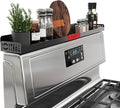 STUTOV 30" Magnetic Stove Top Shelf – Black Spice Rack with Red LOVE Design – Seasoning Organizer for Back of Stove – Over Stove Rack and Kitchen Storage Shelf by STUTOV