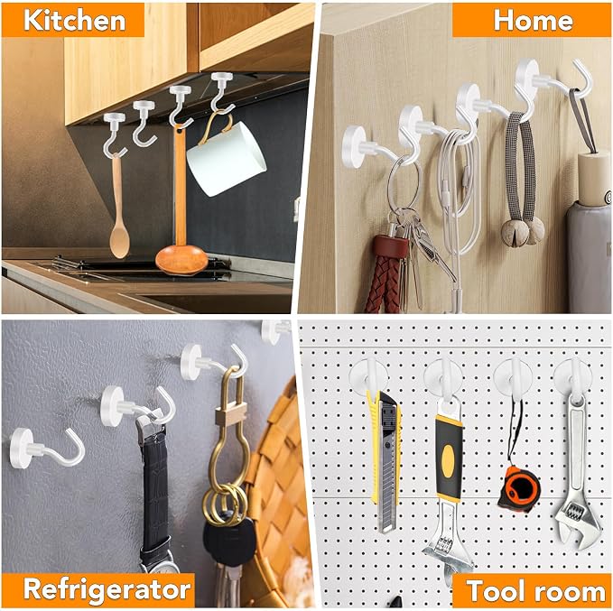 Magnetic Hooks, 28Pcs Cruise Essentials Strong Magnet Hook, 30LBS | Cruise Essentials Neodymium Heavy Duty Magnets with Hooks for Hanging Magnetic Hanger for Fridge Toolbox Storage - Image 8